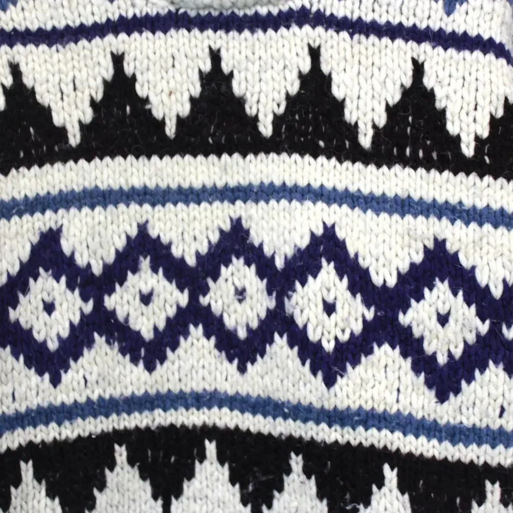 Rey Wear Vintage 100% Wool Fishermen Chunky Knit Pullover Sweater One Size